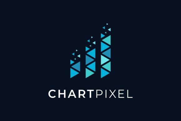 Business Chart Pixel Digital Logo: Modern Typography for Data-Driven Brands