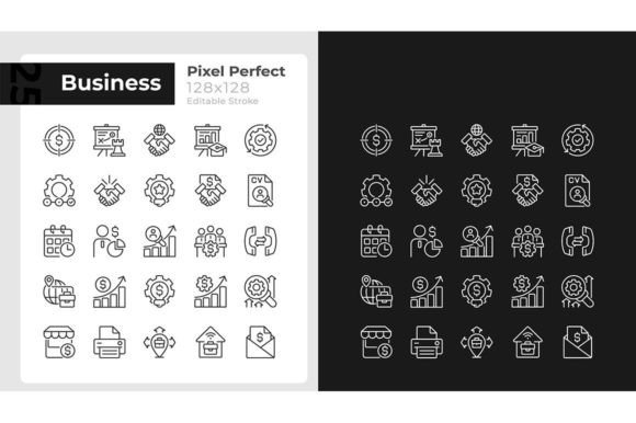 Business Management Icons: Your Dual-Theme Design Toolkit