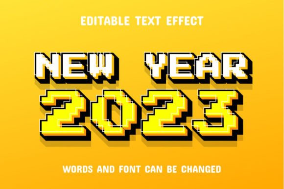 Celebrate with Style: New Year 2023 3D Pixel Text Effect