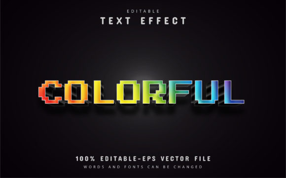 Colorful Pixel Text Effects for Dynamic Visual Branding