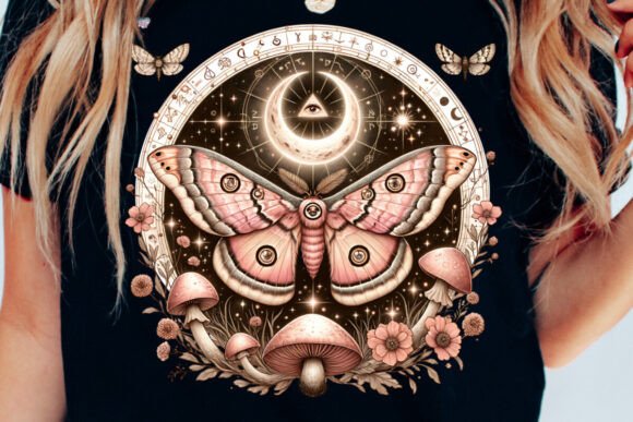 Enchant Your Brand with Vintage Celestial Lunar Moth PNG Clipart