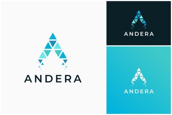 Letter a Pixel Geometric Logo: A Modern Branding Asset