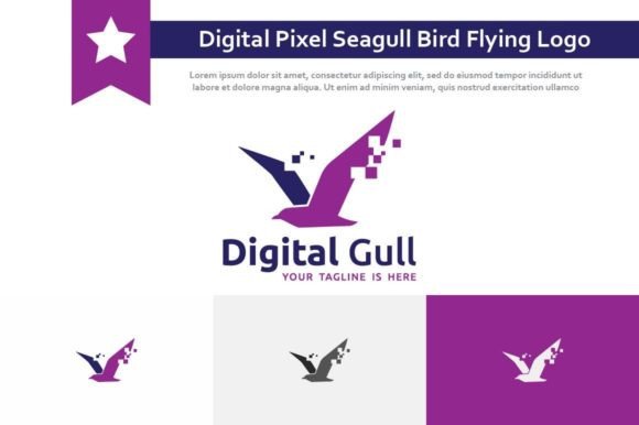 Soaring Above the Noise: The Digital Pixel Seagull Bird Flying Logo