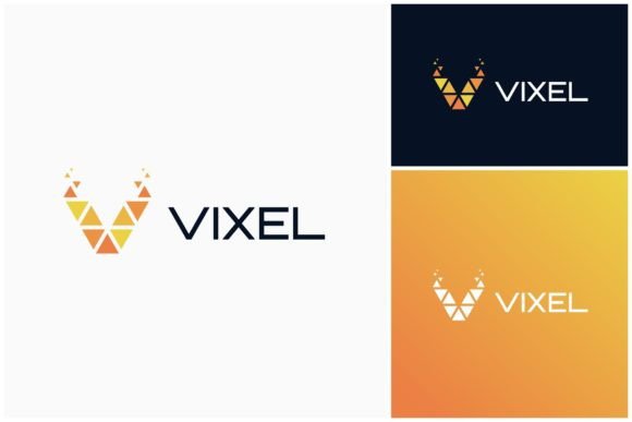 The Pixel V: A Modern Logo for Bold Brands