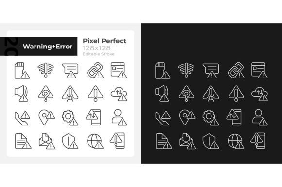 Warning Signals Pixel Perfect Icon Set: Clarity for Any Interface
